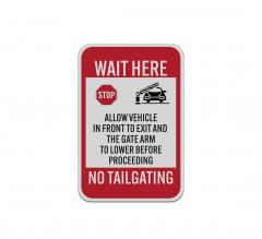 Stop Allow Vehicle In Front To Exit Aluminum Sign (Reflective)