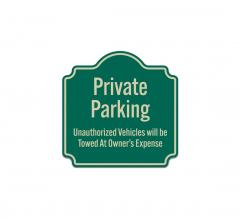 Private Parking Towed Away Aluminum Sign (Reflective)