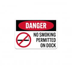 OSHA No Smoking Permitted On Dock Aluminum Sign (Non Reflective)