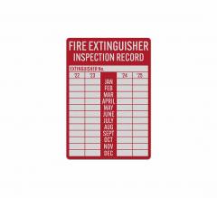 Fire Extinguisher Inspection Record Decal (Reflective)