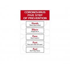 Coronavirus Five Steps of Prevention Window Clings