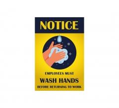 Notice Employees Must Wash Hands Window Clings