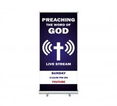 Preaching The Word Of God Live Stream Roll Up Banner Stands
