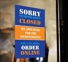 Sorry Temporarily Closed Order Online Window Clings