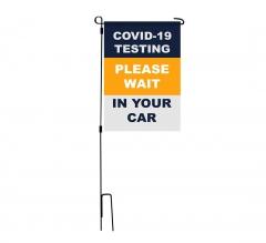 Covid-19 Testing Please Wait In Your Car Garden Flags