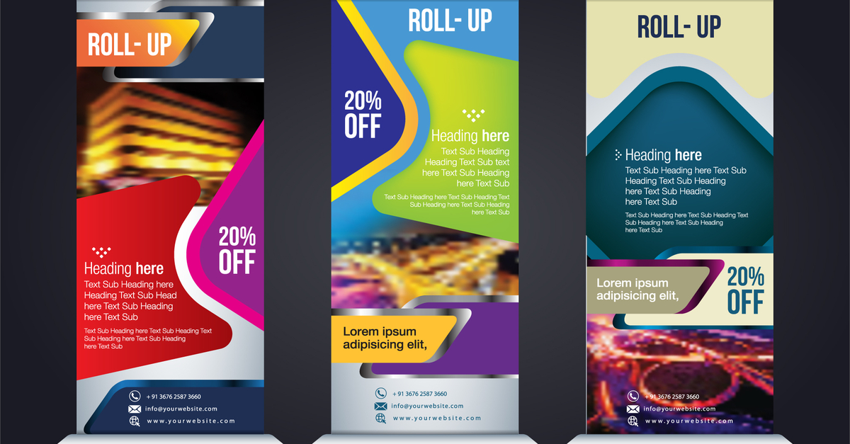 Retractable roll-up signs