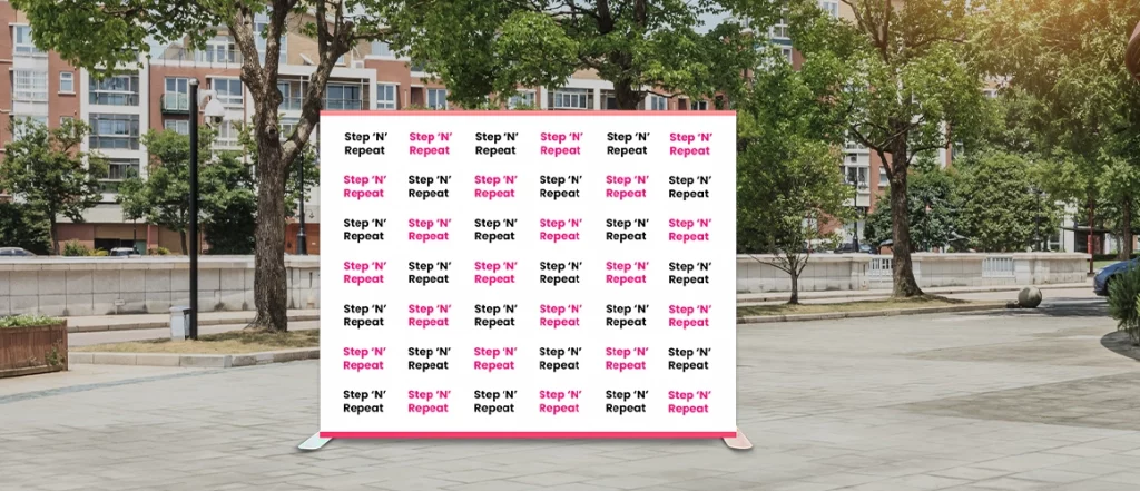 outdoor step and repeat banner