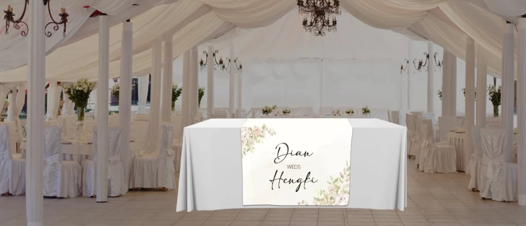 beautiful wedding with custom table runners