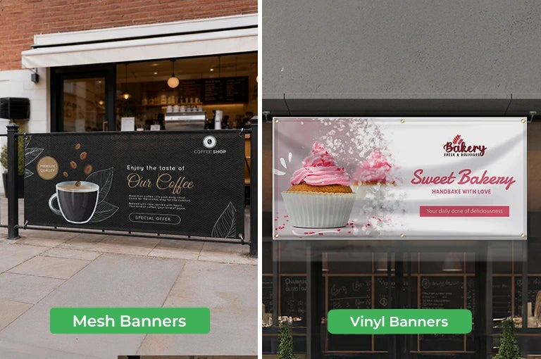 Comparison of mesh banners vs. vinyl banners for outdoor signage