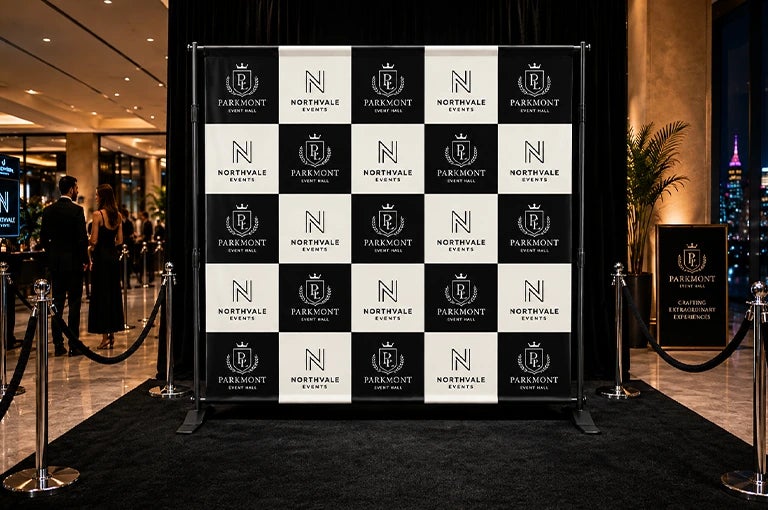 Step and repeat banner standard sizes