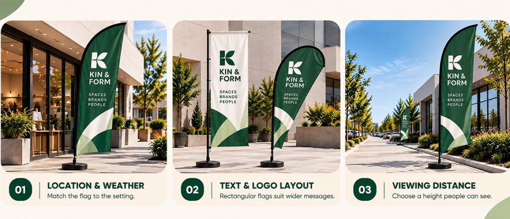 Select the ideal flag shape for your brand